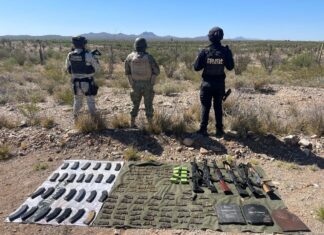 Fuerzas de seguridad decomisan arsenal y material bélico en Trincheras