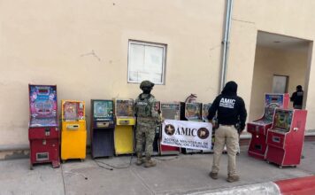Asegura AMIC y DEFENSA 15 máquinas tragamonedas en operativo conjunto en Cajeme